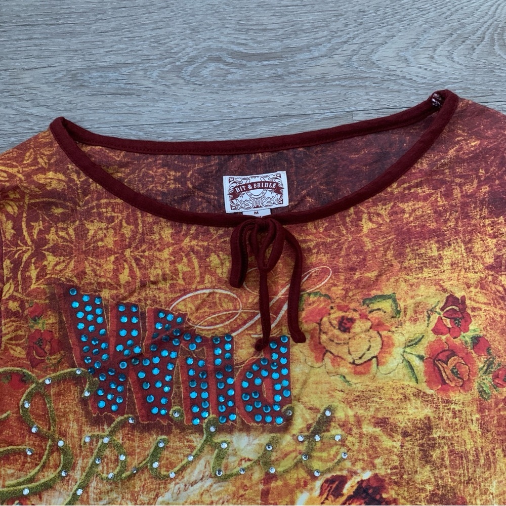Bit & Bridle Western Wild Spirit Long Sleeve Size M - Picture 4 of 7